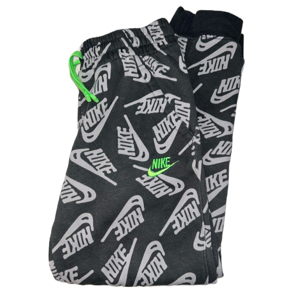 Boys Nike Sweatpants gray and lime green